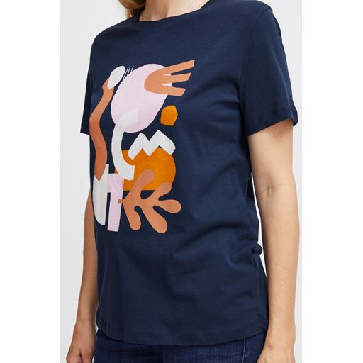 Fransa Kortærmet T-shirt, Navy Blazer Mix, XS