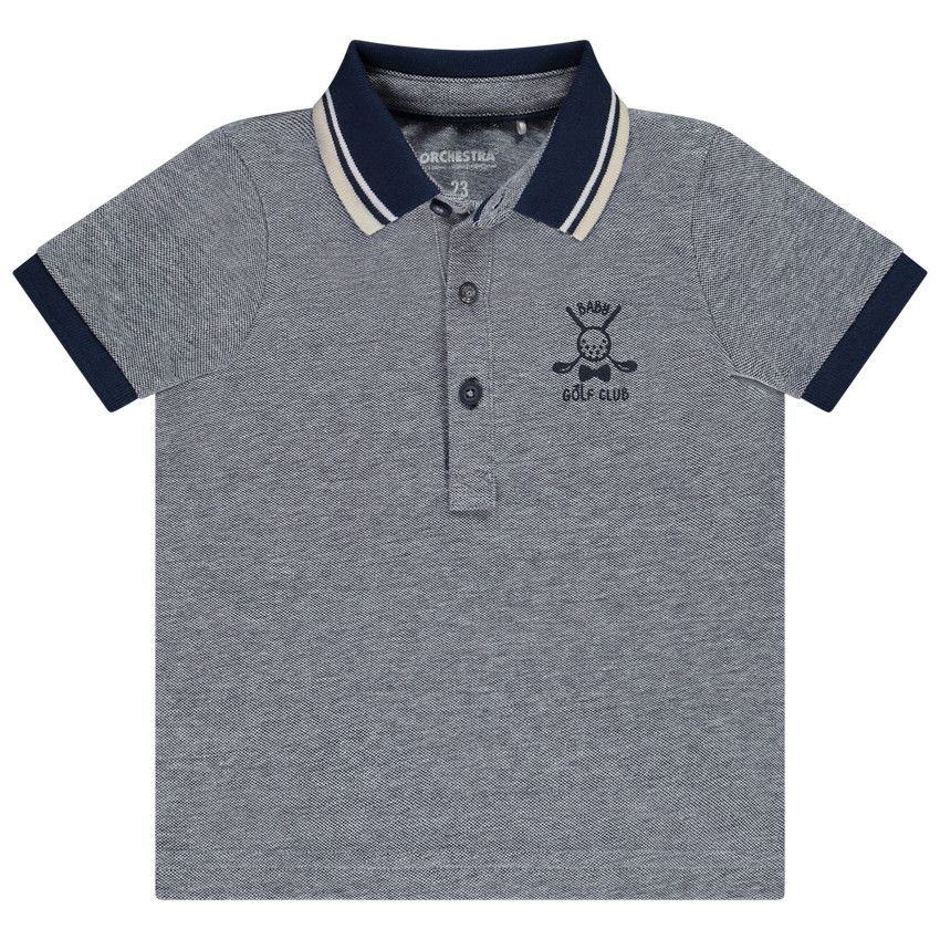 Polo manches courtes print golf pour bébé garçon - Bleu marine