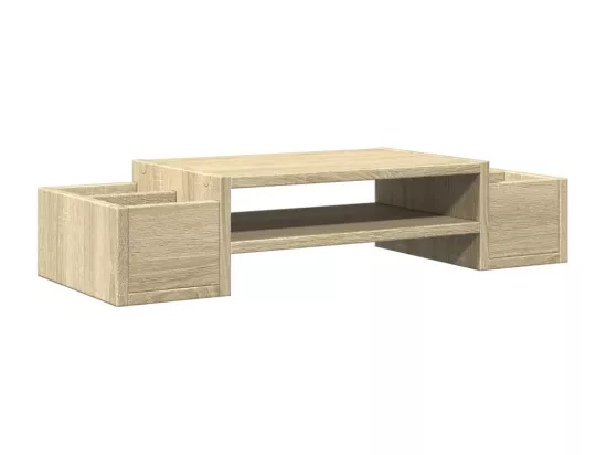 Support de moniteur et rangement chêne sonoma bois d'ingénierie