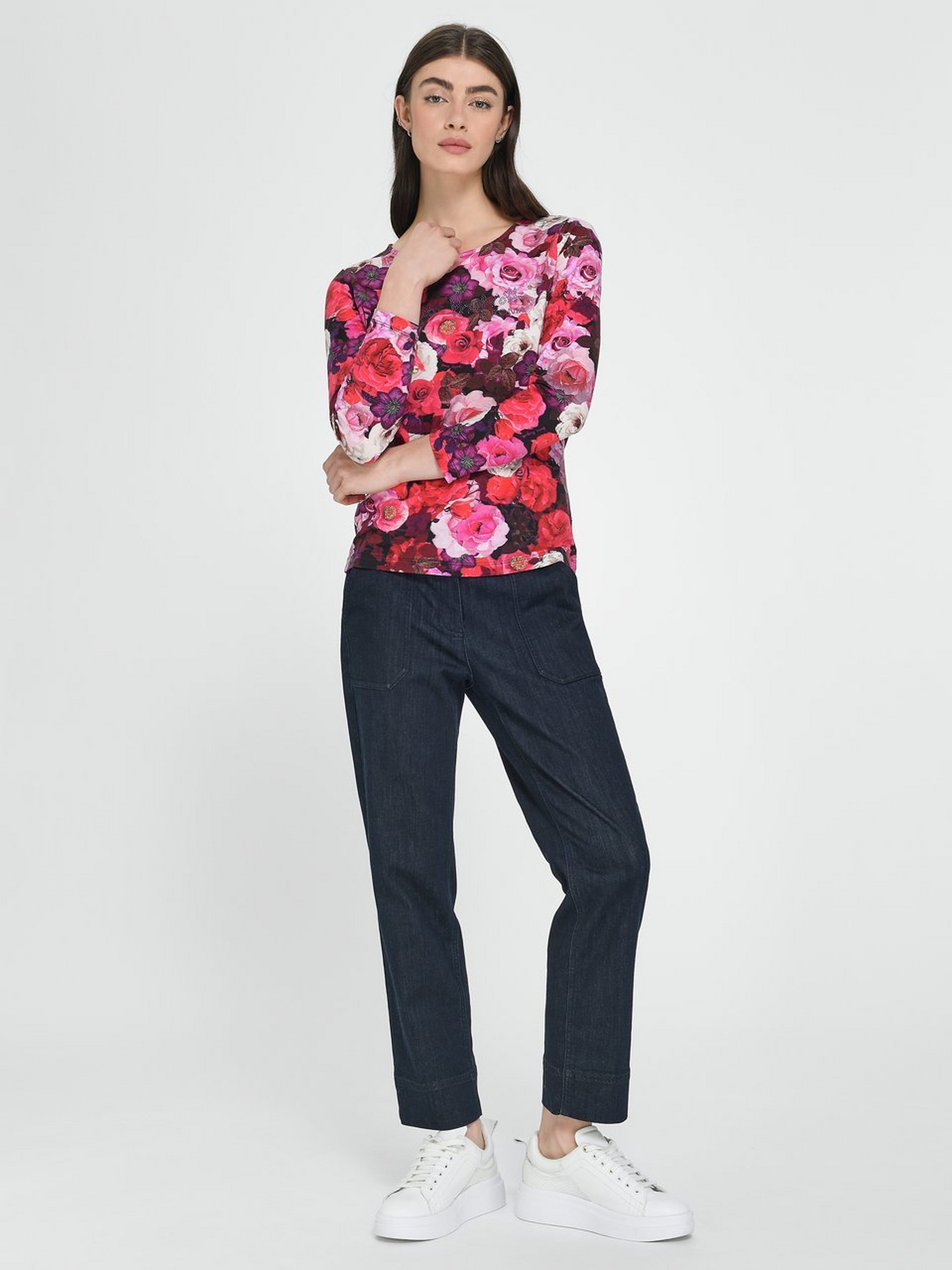 Rundhals-Shirt mit 7/8-Arm