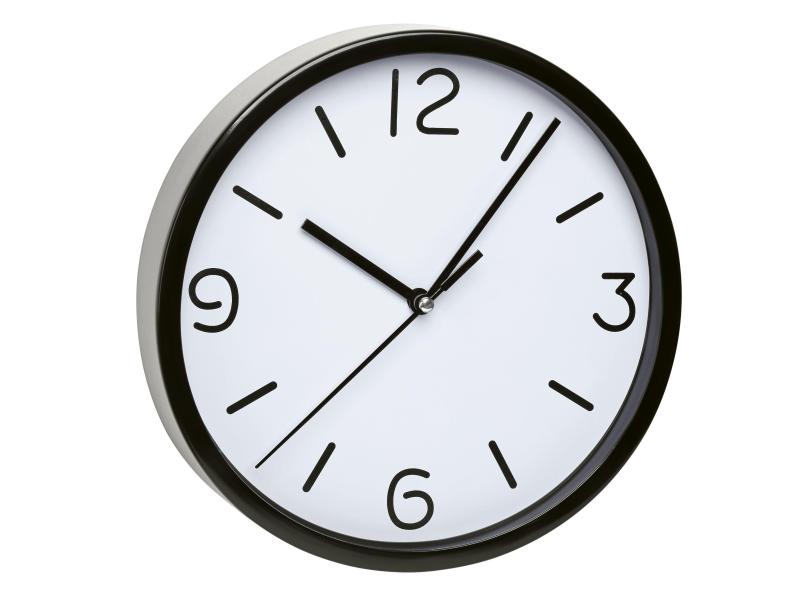 TFA Dostmann Wanduhr Analog Ø 20 cm, Schwarz Analoge Wanduhr