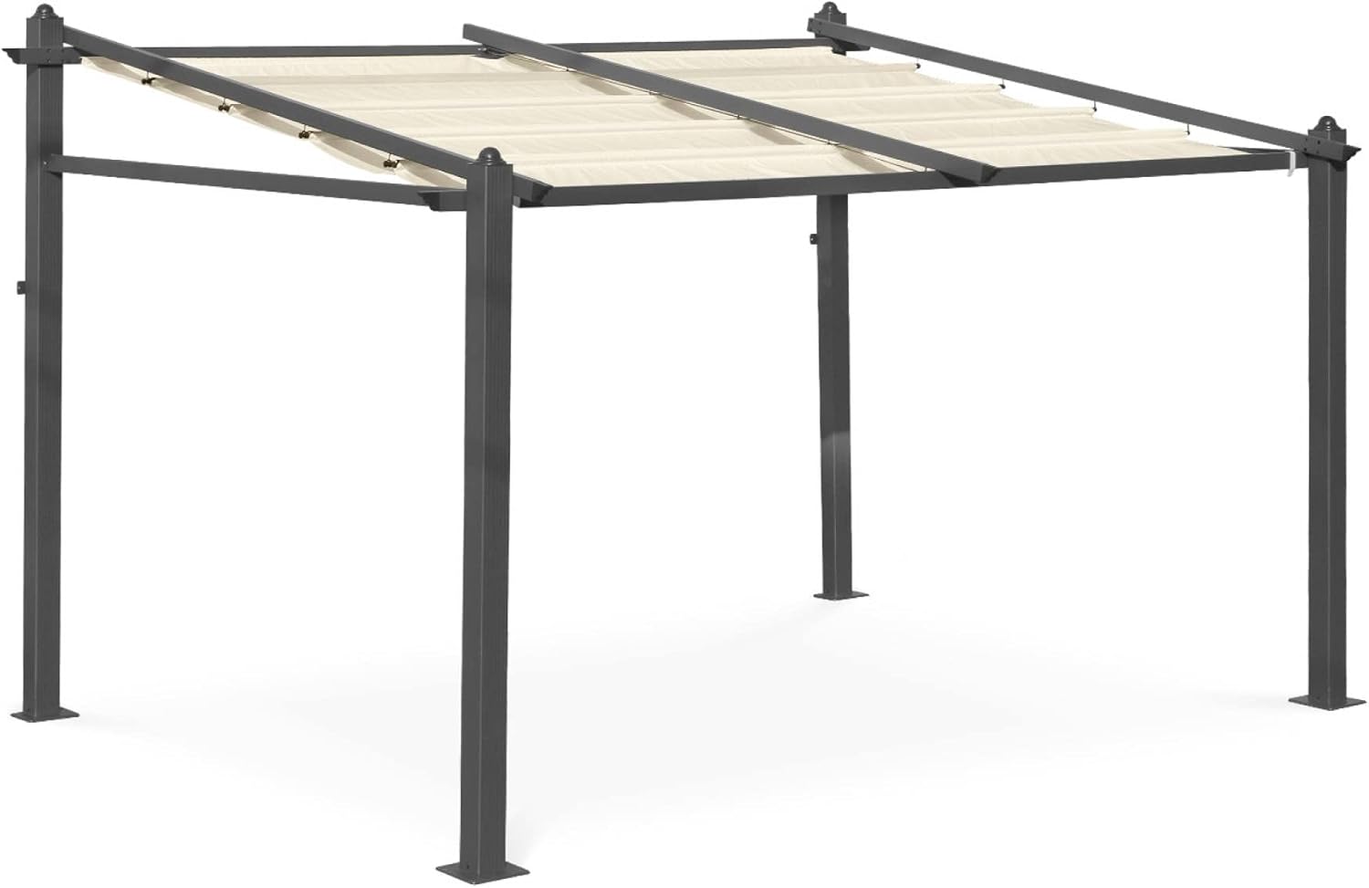 Alice's Garden - Wand-Pergola aus Aluminium- Murum 3x4m - Ecru Stoff-Pergola