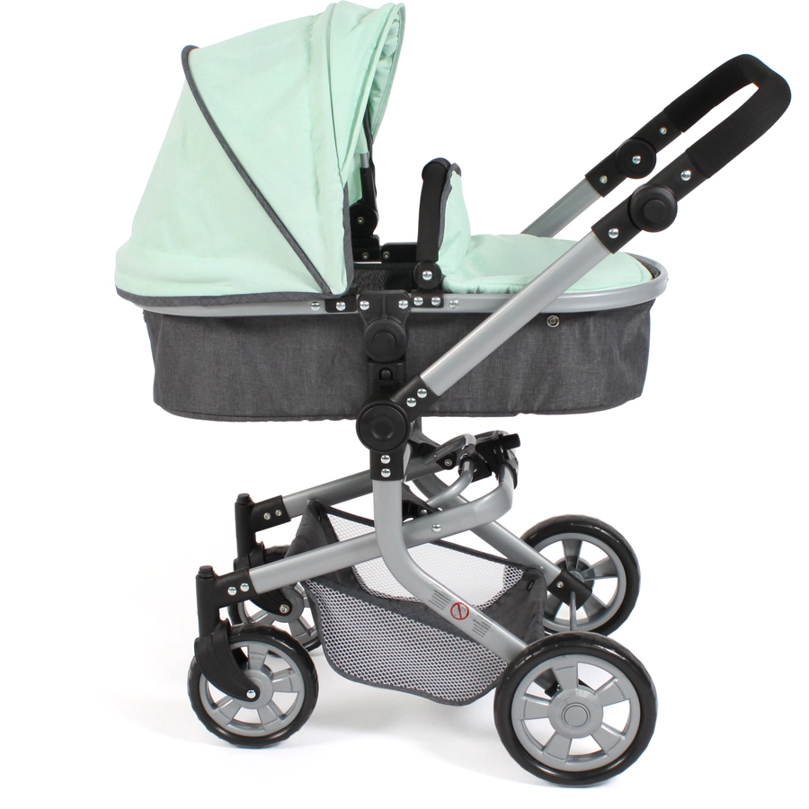 BAYER CHIC 2000 Kombi-Puppenwagen MIKA melange anthrazit-mint