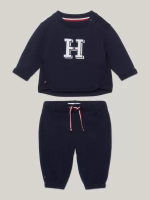 Conjunto de moletom e calça de moletom Ithaca Stripe Logo