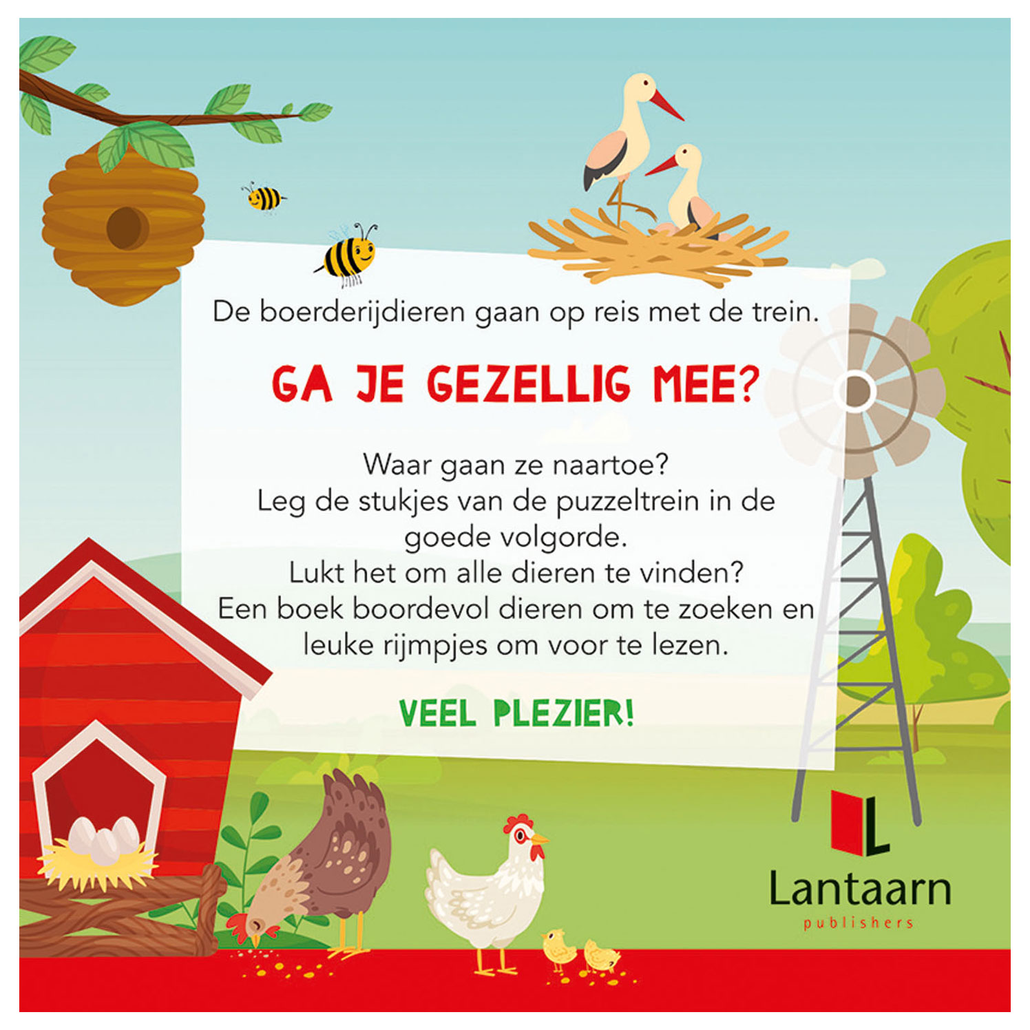 Boek en Puzzeltrein Boerderijdieren