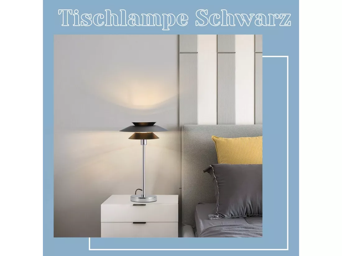 NETTLIFE Lampe de table noire Lampe de chevet moderne E14 1 flamme Salon Lampe de table métal design avec câble Lampe de chevet