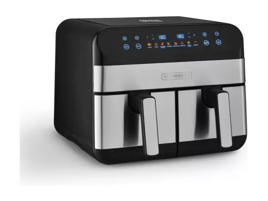 Friteuse Sans Huile Avec Deux Cuves 8 Programmes Airflow 9 De Kitchencook