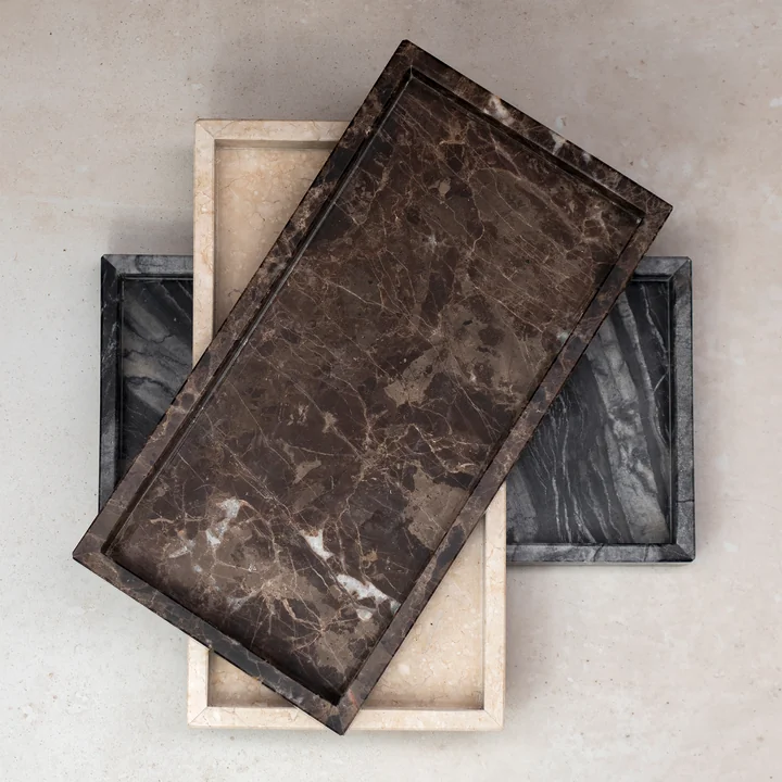 Mette Ditmer - Marble Tablett, 16 x 31 cm, dark forest