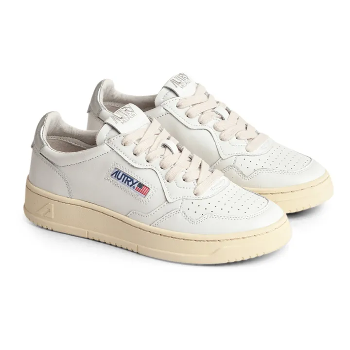 Autry Baskets Medalist Low Cuir | Argenté