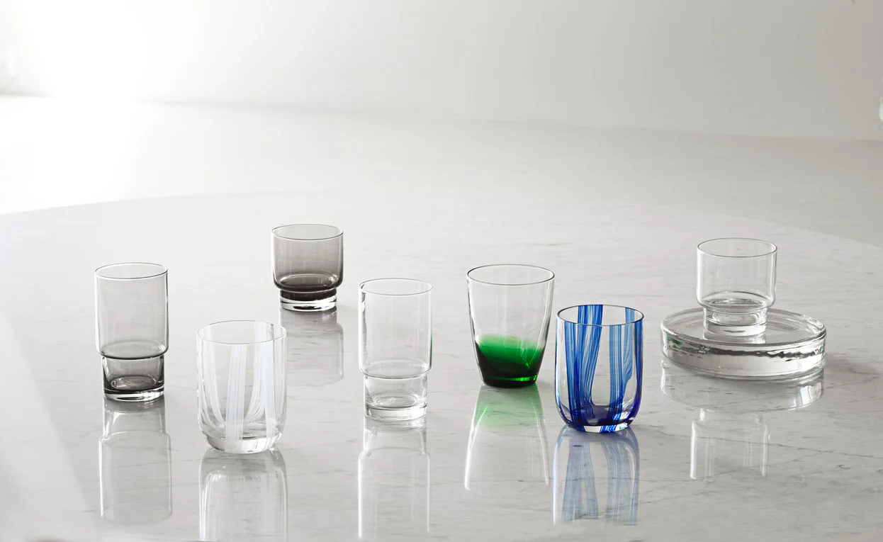 Normann Copenhagen  Stripe glas, White Stripes - 39 cl.
