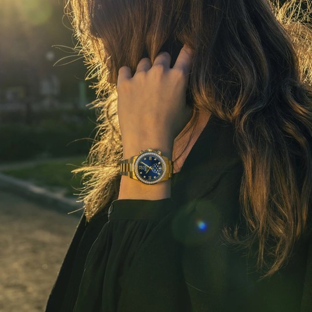 Jaguar Connected Lady Goldig / Blau 37mm