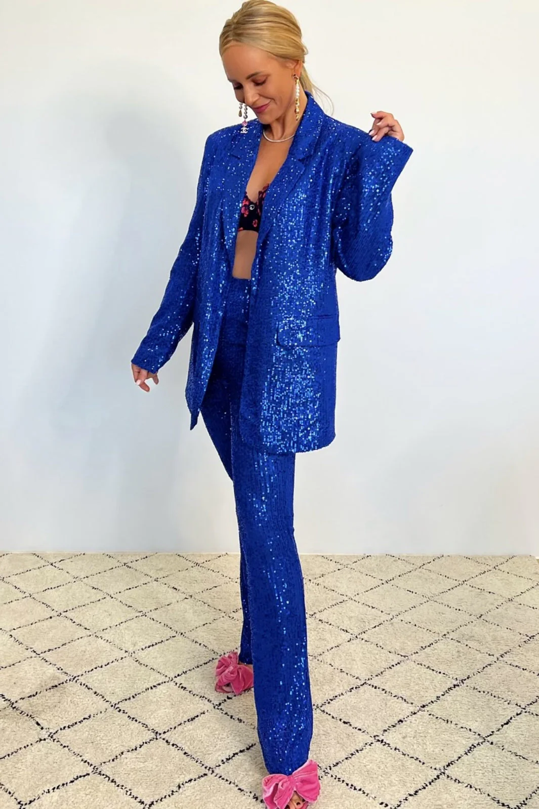 Valentin Studio Glam Pants clear blue