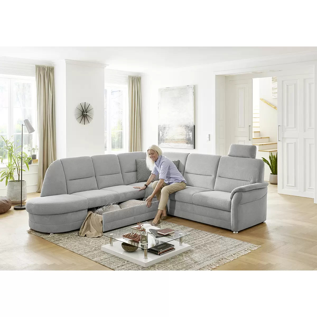 Ecksofa Queenline 118 x 200 Grau