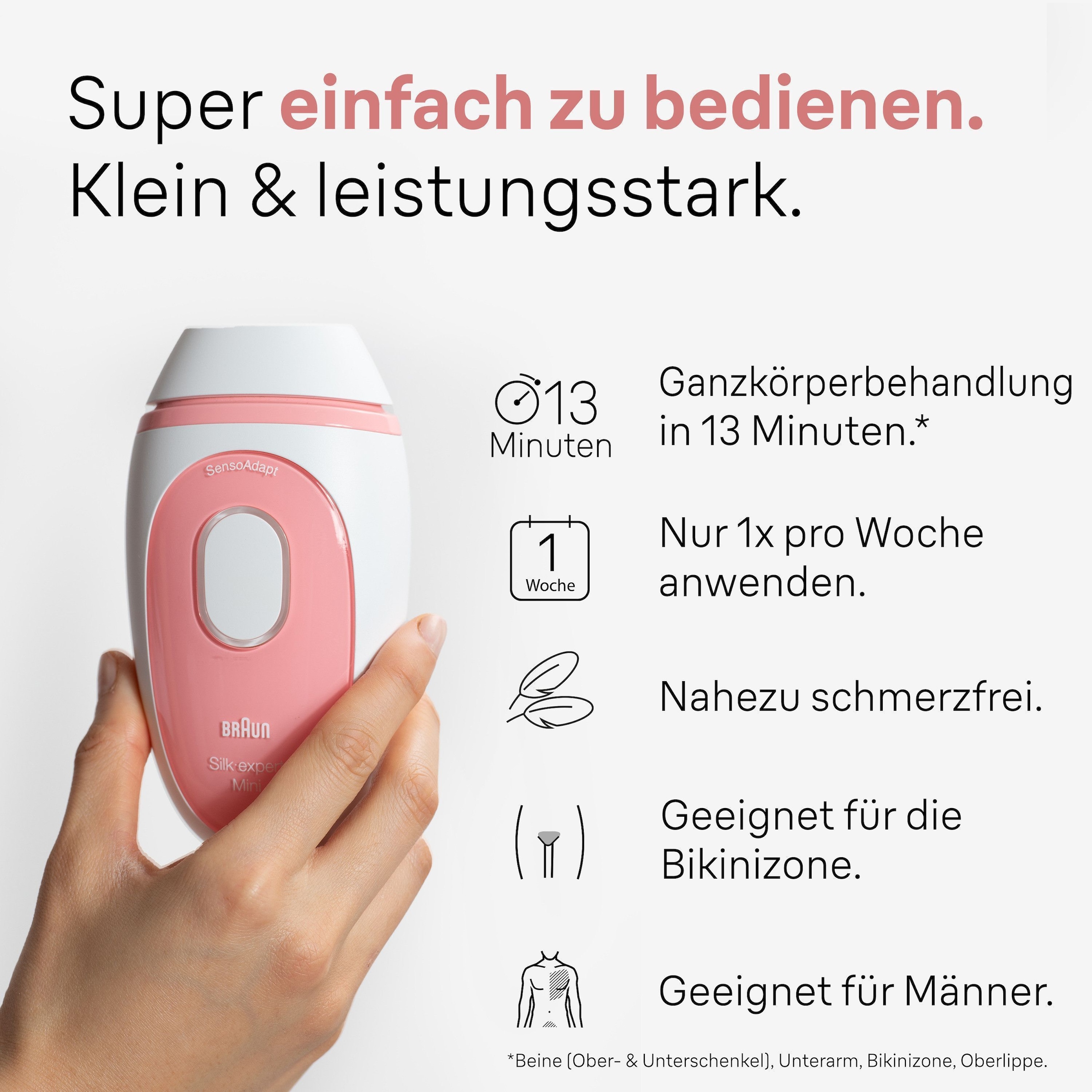 Braun IPL-Haarentferner »Silk-expert PL1000« Mini-Haarentfernungsgerät, kompakte Grösse für unterwegs