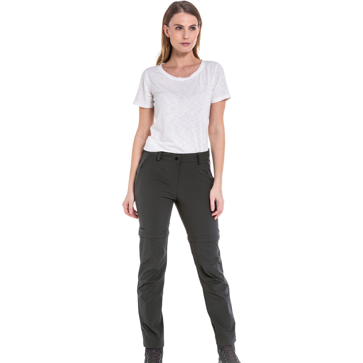 Schöffel Ascona Zip Off Hose Damen asphalt