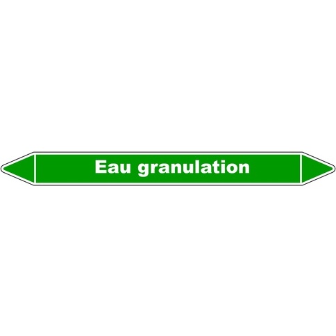 Marqueur tuyauterie - Eau granulation - Vinyle laminé - NFX 08-105