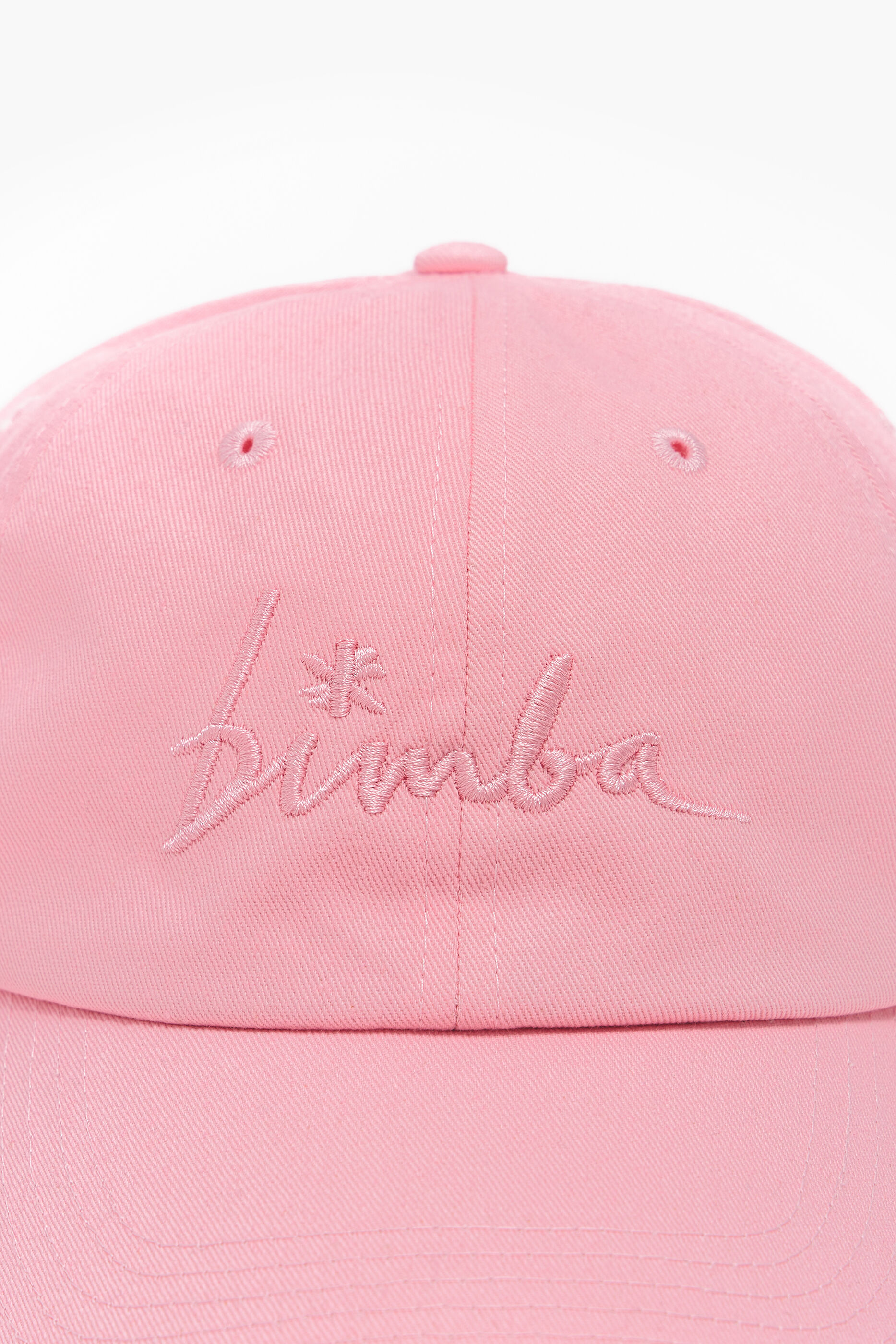 Boné de algodão com logotipo rosa
