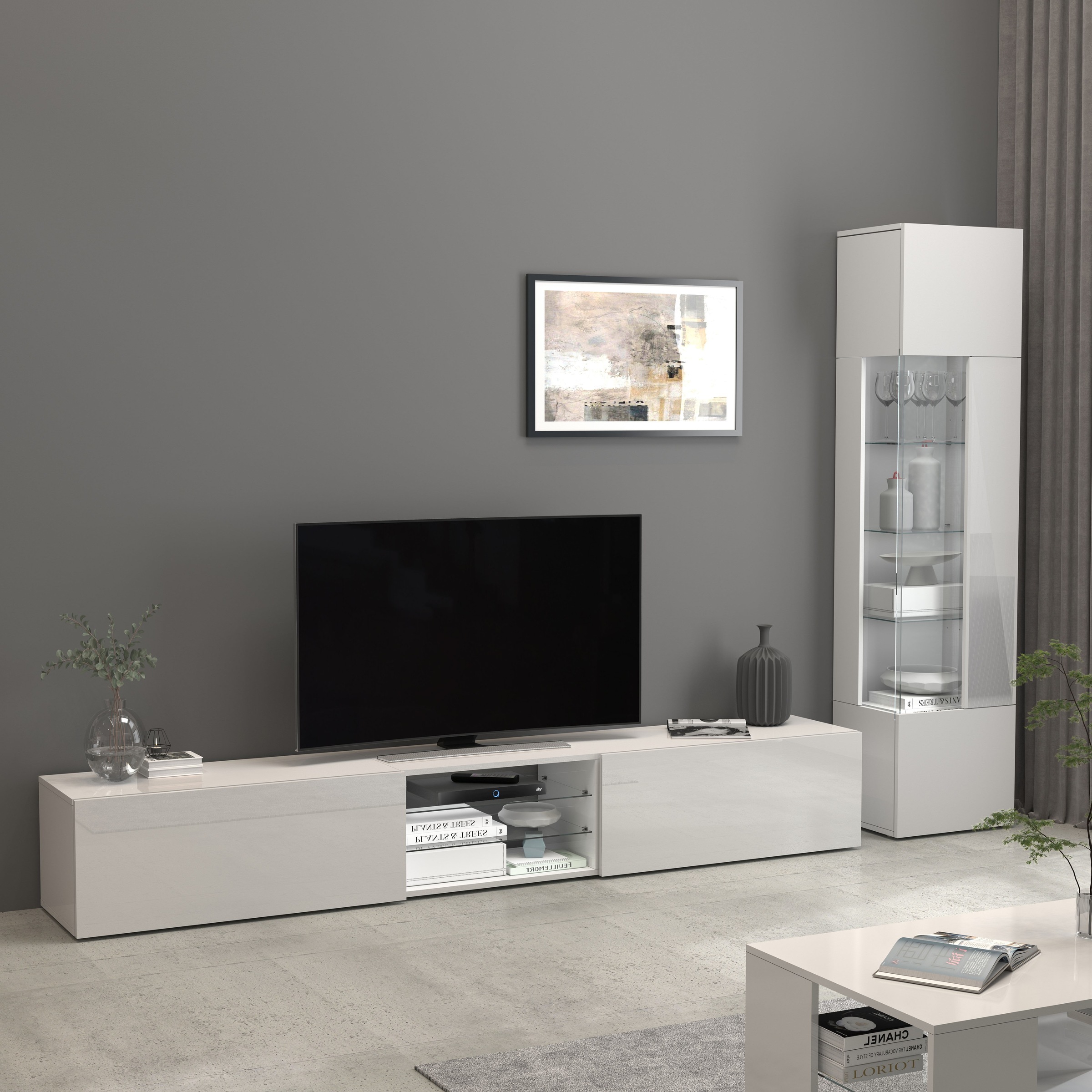 INOSIGN Vitrine »Egypt« komplett hochglanz lackiert, 1 Glastür mit 3 Glasböden