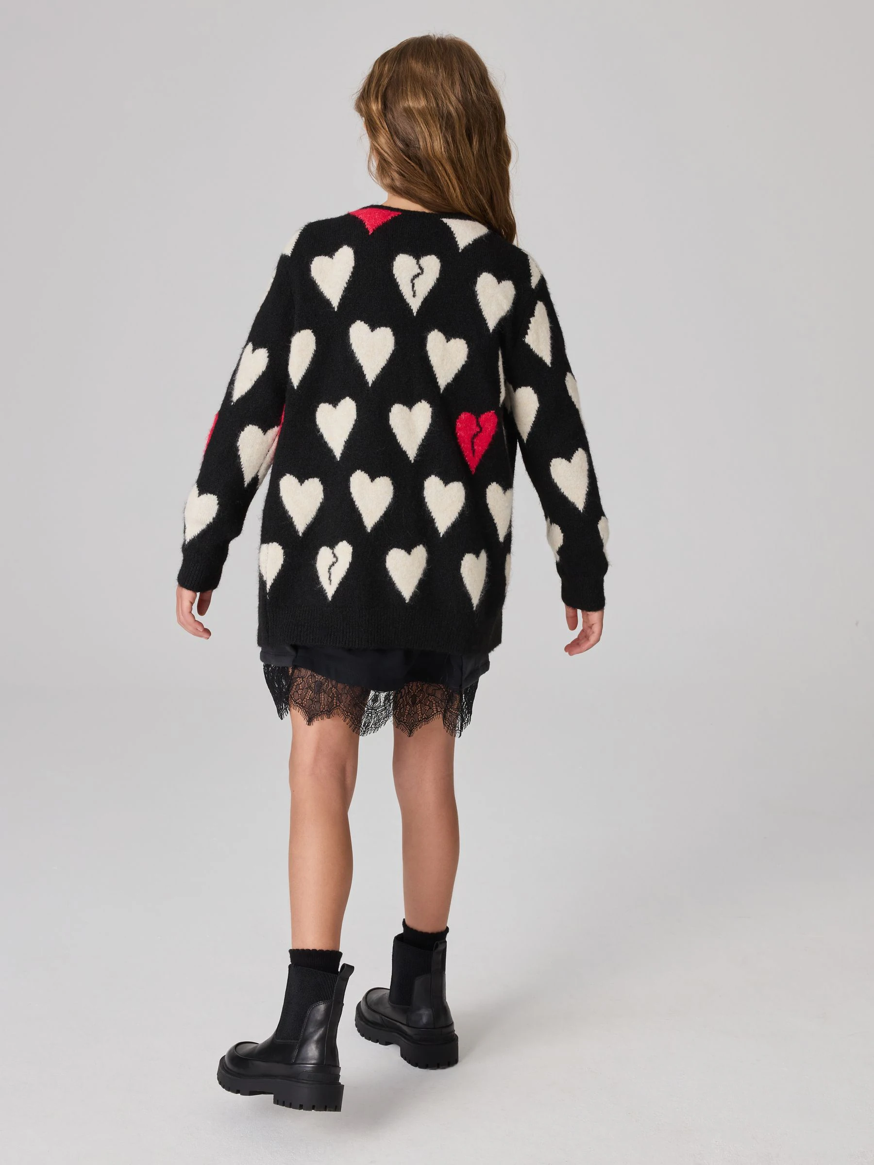 smALLSAINTS Amore Hart Meisjes Lang Gebreid Vest
