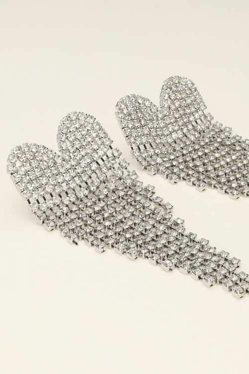 Universe statement oorbellen met strass