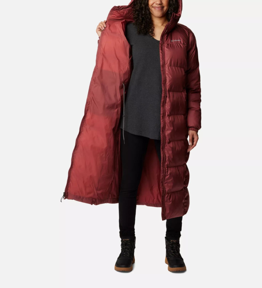 Jaqueta acolchoada longa Columbia Puffet, vermelha