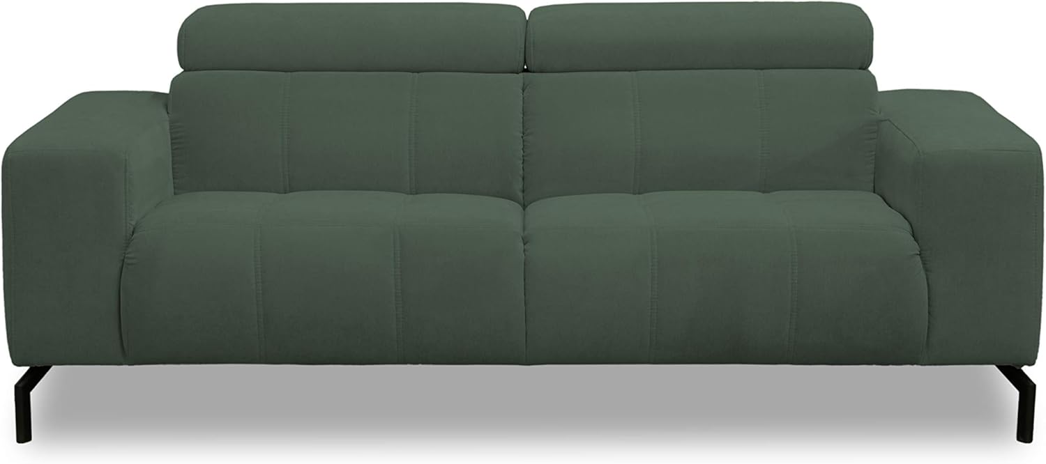 DOMO Collection Cunelli 2 Sitzer, Sofa mit Rückenfunktion, Garnitur mit Relaxfunktion, grün, 208x104x79 cm