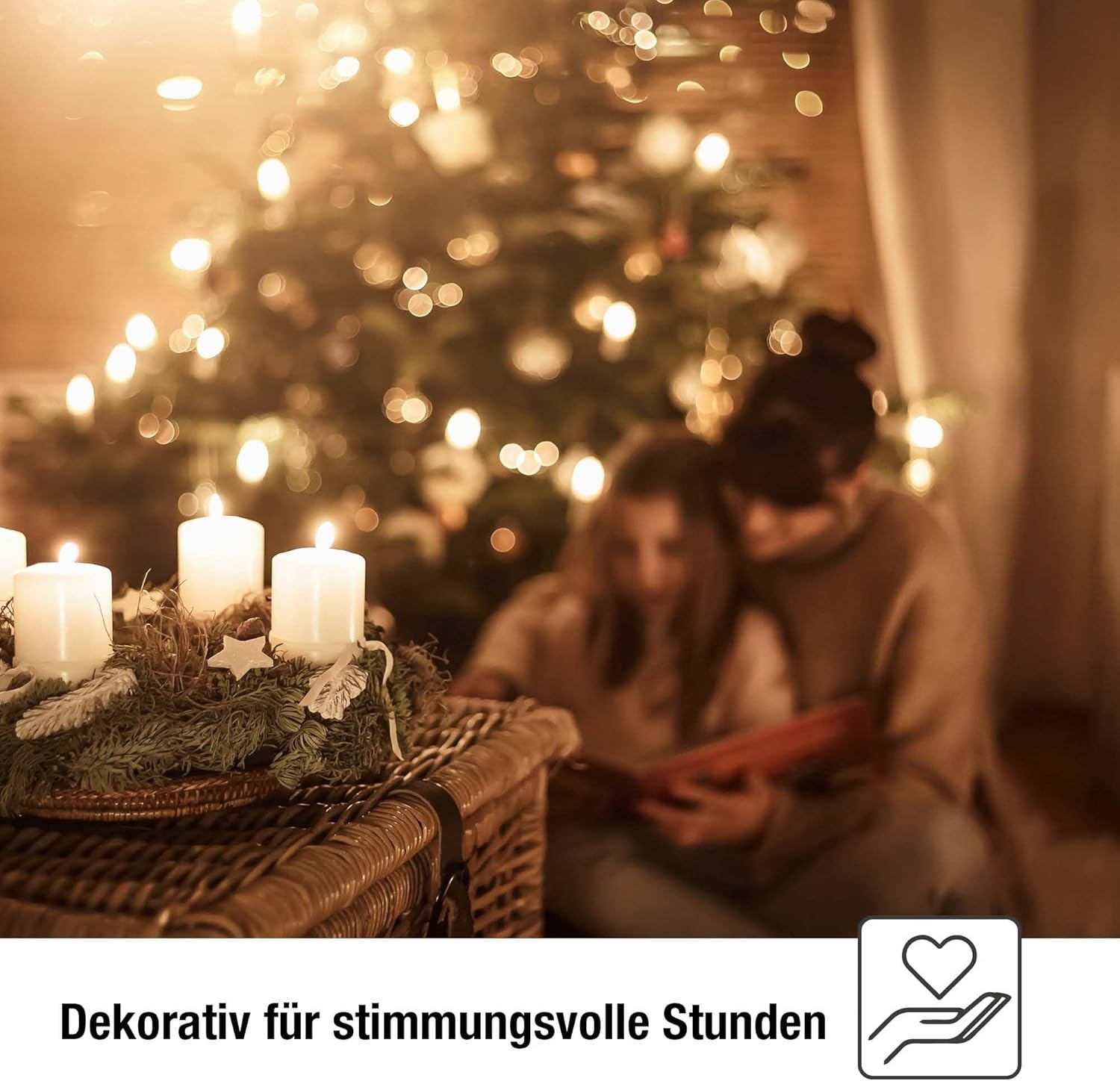 hellum Lichterkette LED-Filament mit Wachstropfen, Made in Germany, Riffelkerzenketten mit Clip, 30 Lichter, beleuchtete Länge 20,3 m, warmweiß, Schaft rot, für Innen, teilbarer Stecker