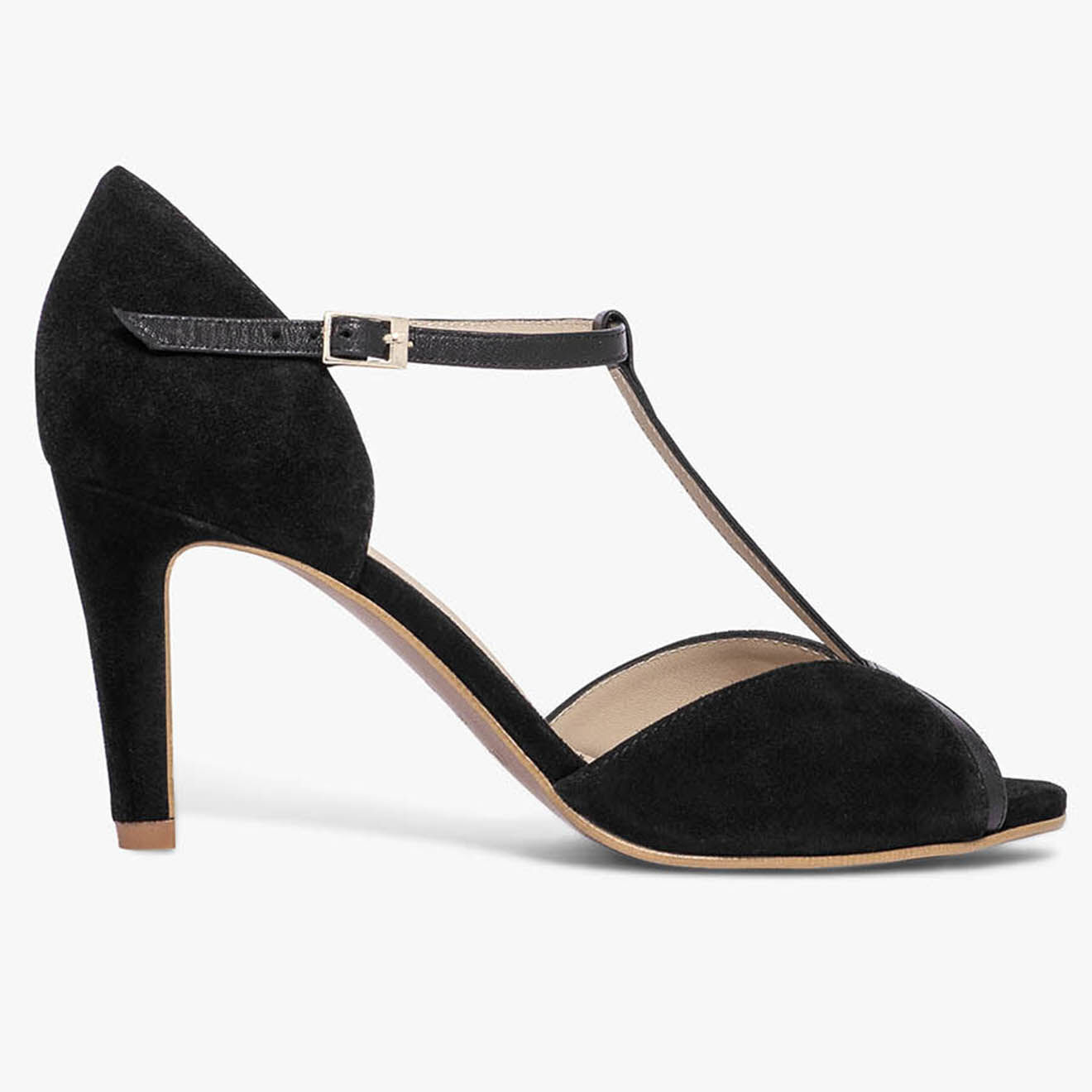 Bocage Escarpins en Velours de Cuir Dipriane noirs - Talon 8 cm