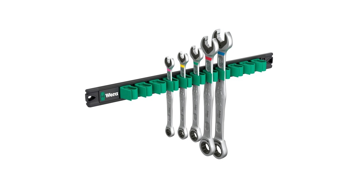 Wera9631 Magneetstrip 6000 Joker 2 steek-ringratelsleutelset moersleutel  (5‑delig)