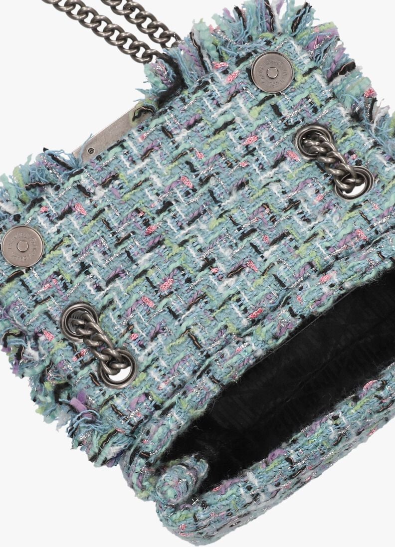KURT GEIGER LONDON blauwe kurt geiger london handtas tweed mini kensington