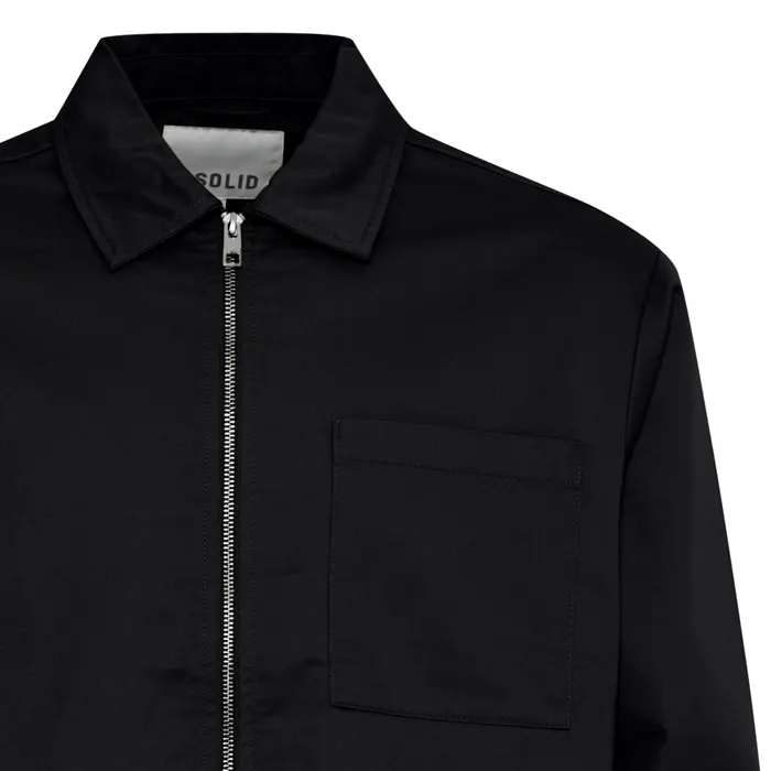 Solid Delon Zipper Overhemd Heren