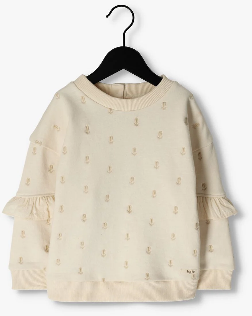 BAJE STUDIO multi baje studio sweater sweater embro flower ruffled sleeve