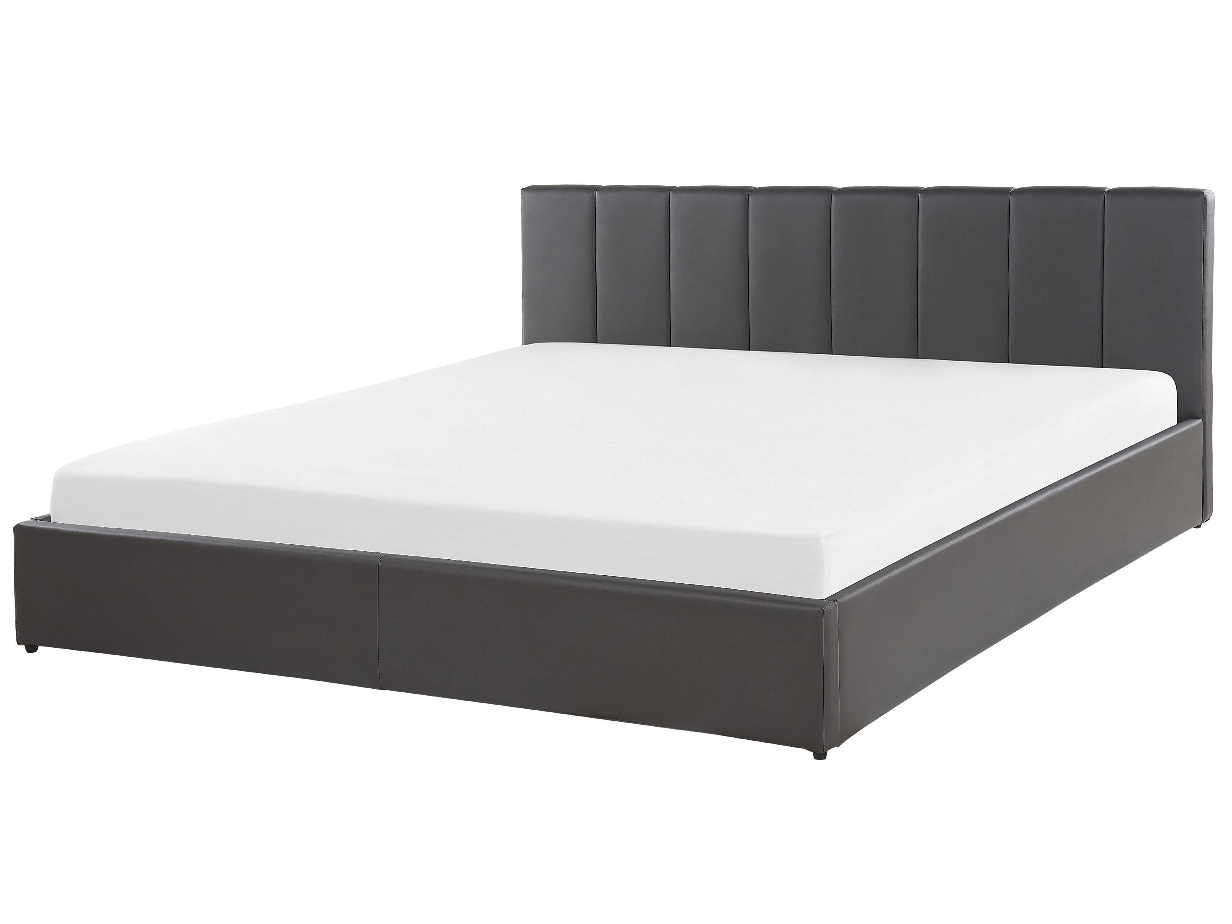 Bed met opbergruimte Kunstleer DREUX 180 x 200 cm Donkergrijs