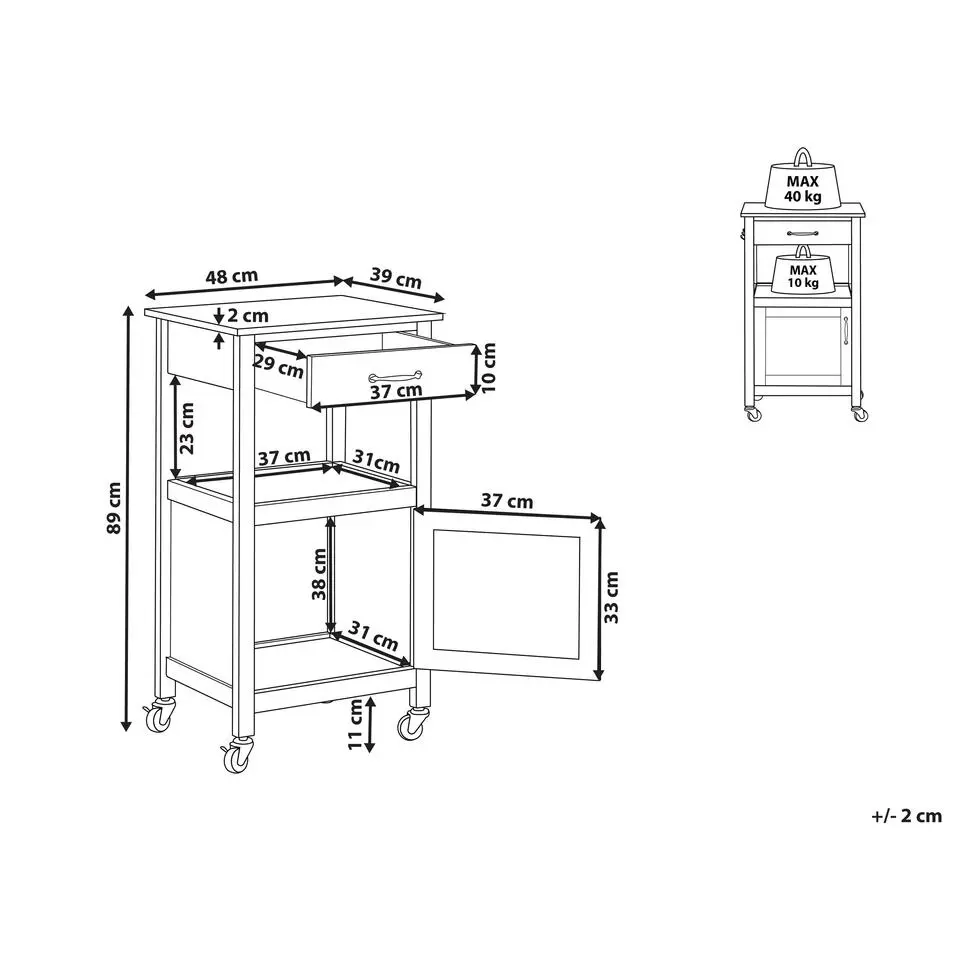 SIENA - Keukentrolley - Wit - MDF