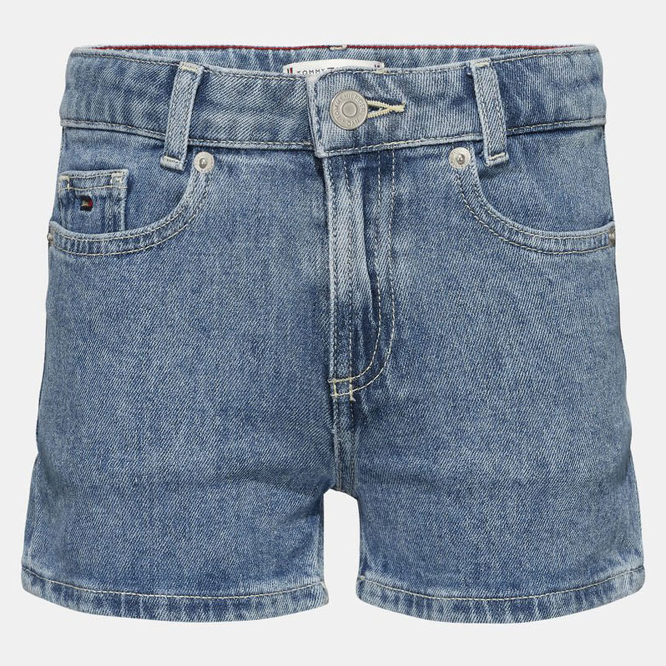 Tommy Hilfiger Short en Jean en Coton mélangé à patch logo bleu