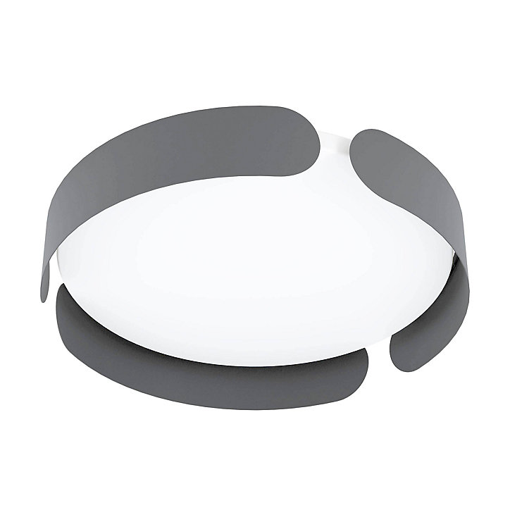 Plafonnier LED Valcasotto ⌀37cm IP20 24W 2500lm blanc chaud noir Eglo