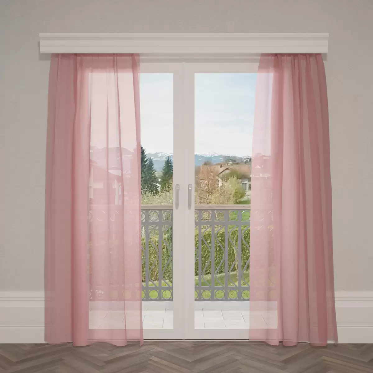 Tagvorhang Voile Rot