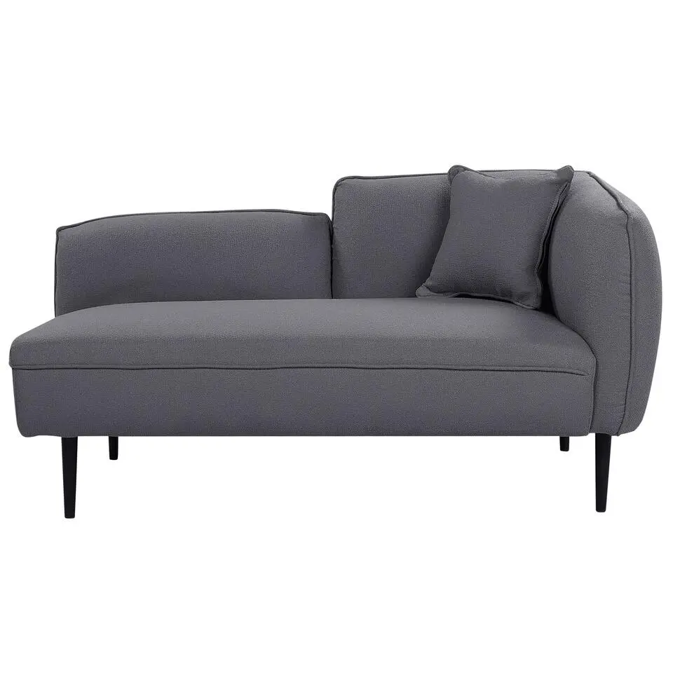 CHEVANNES - Chaise longue - Donkergrijs - Bouclé