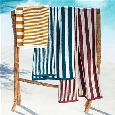 Linge de toilette rayures jacquard - 450 g/m² - BECQUET CRÉATION