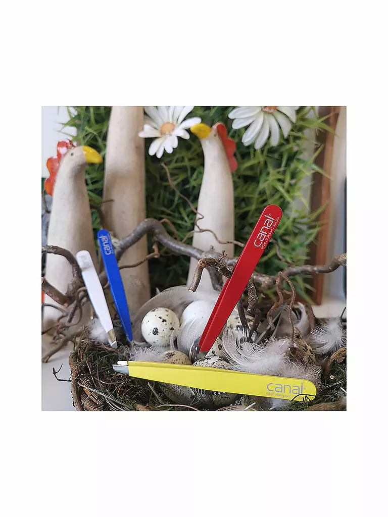 CANAL Haarpinzette rostfrei/gerade 95mm (Gelb) 2017-02 gelb