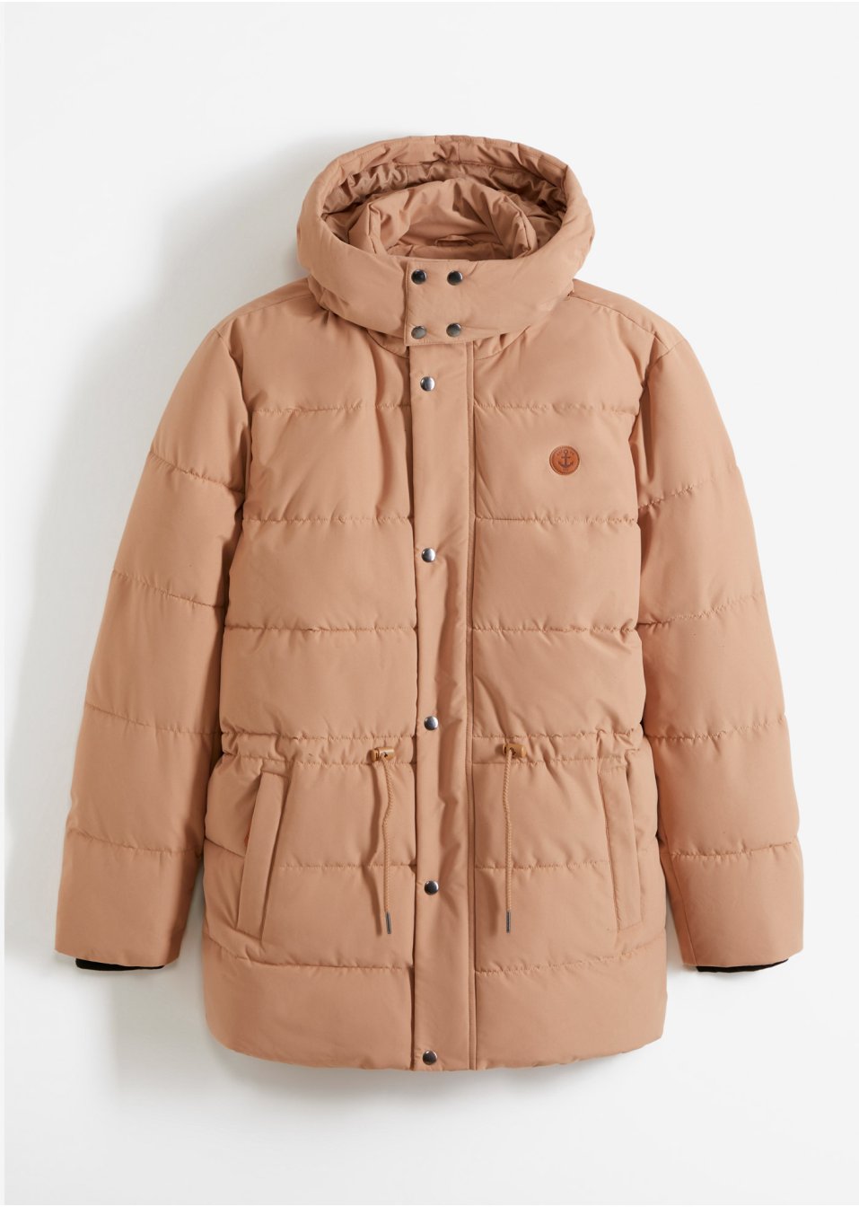 Veste matelassée avec capuche amovible et cordon coulissant en polyester recyclé