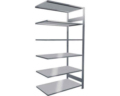 Kantoorstellingkast, aanbouwstelling, insteeksysteem MULTIplus150, 200x100x60 cm, verzinkt, draagvermogen 1400 kg