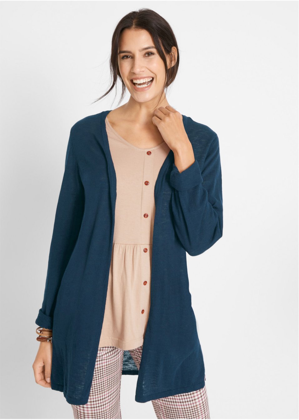Cardigan léger en maille coton avec fentes