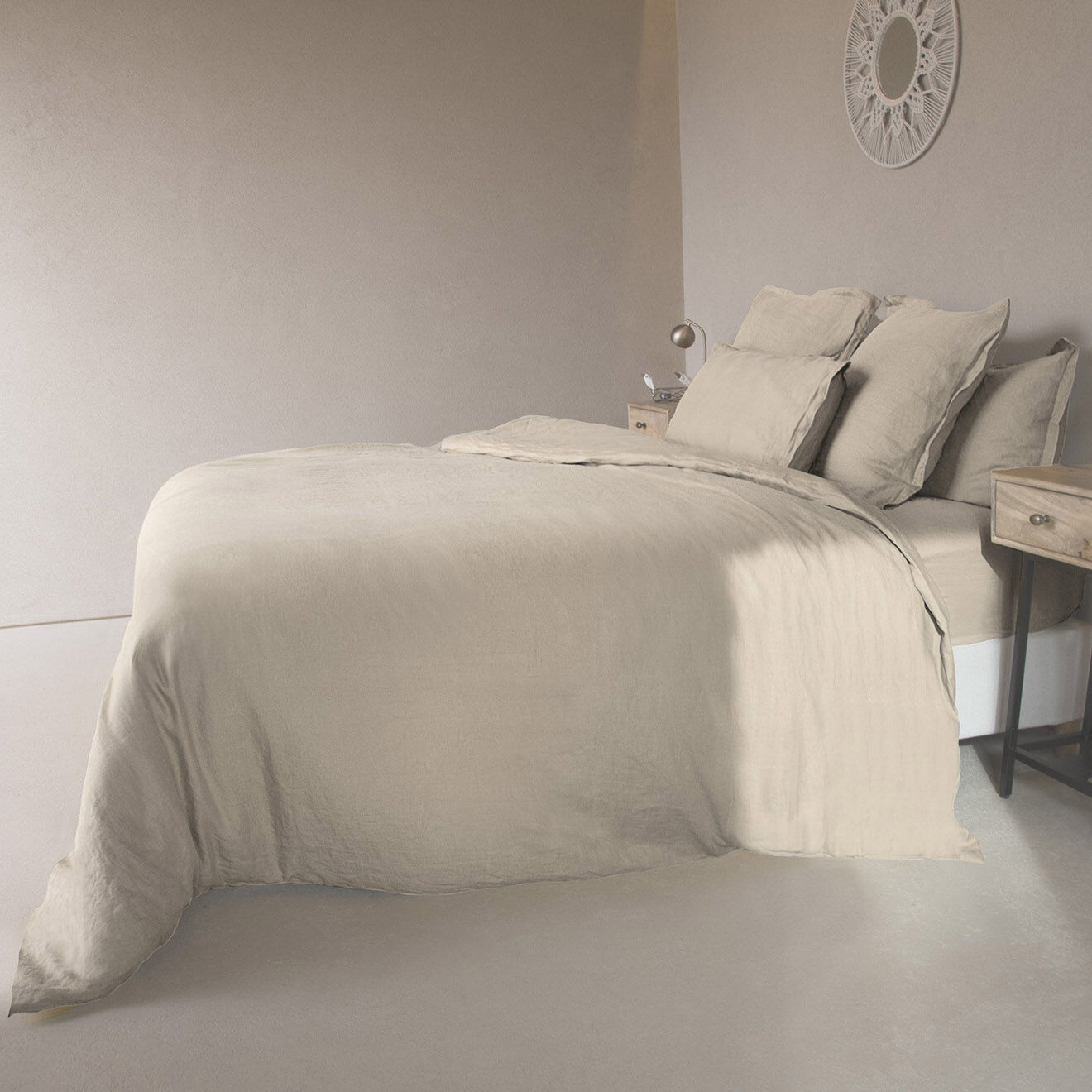 Febronie Housse de couette 100% Lin  Hortense beige
