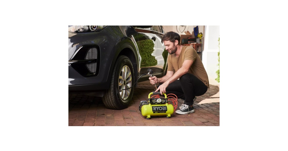 RyobiAccu-Compressor groot,18V  (Groen/zwart, zonder batterij en lader)