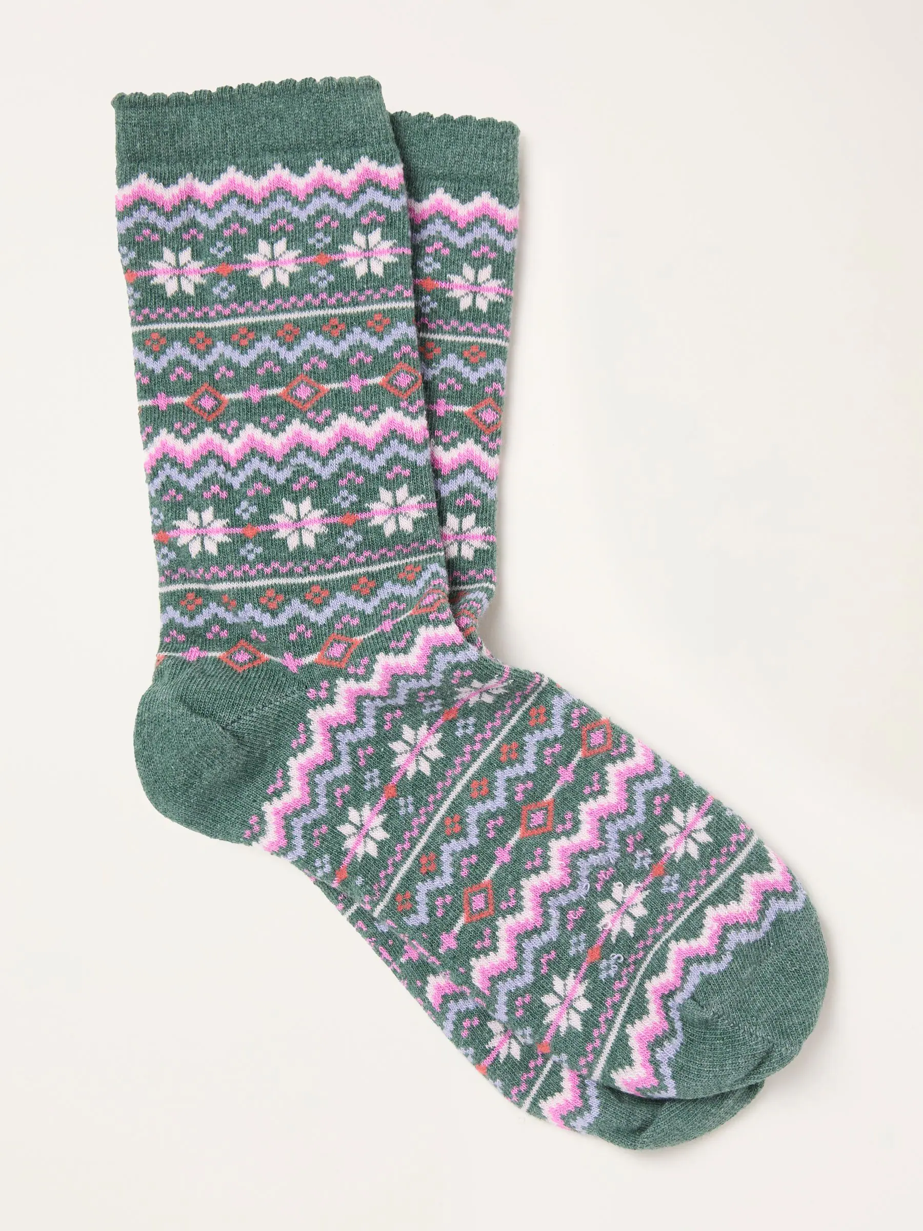 Groen - FatFace Fairisle Socks