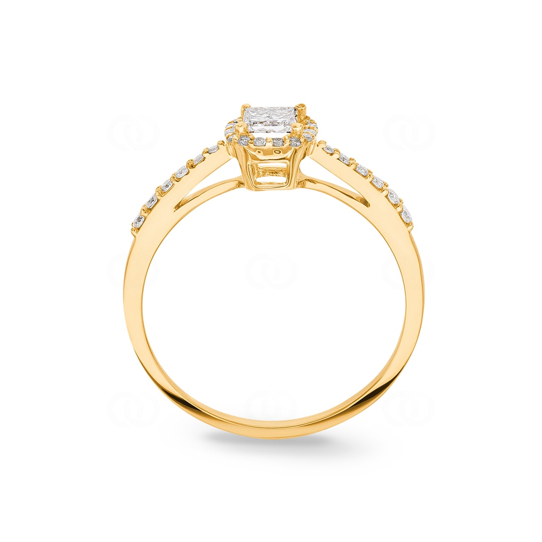 Verlobungsring 750/18 K Gelbgold mit Diamanten 0.42 ct H/si
