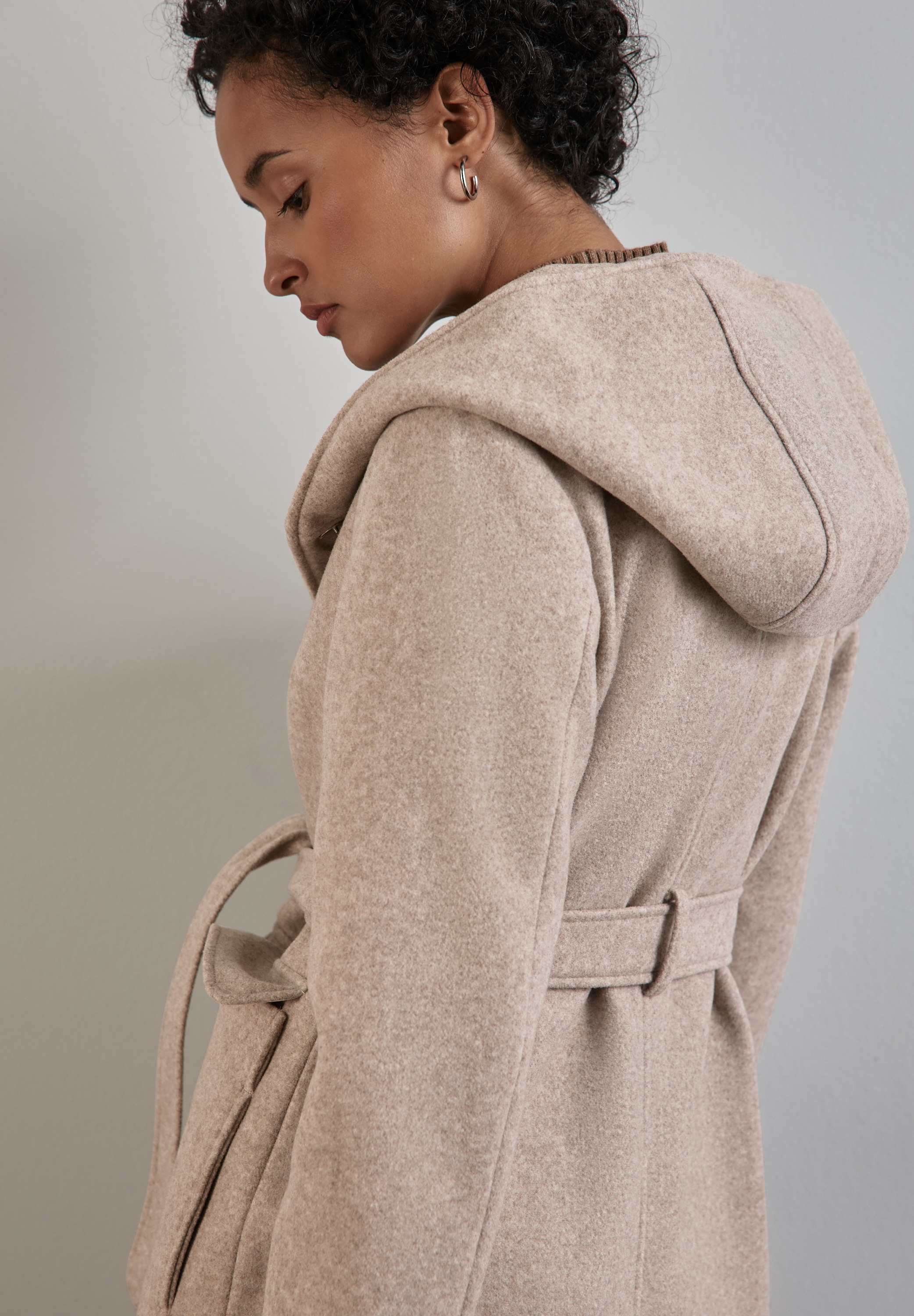 STREET ONE Wolljacke mit Kapuze mit Kapuze