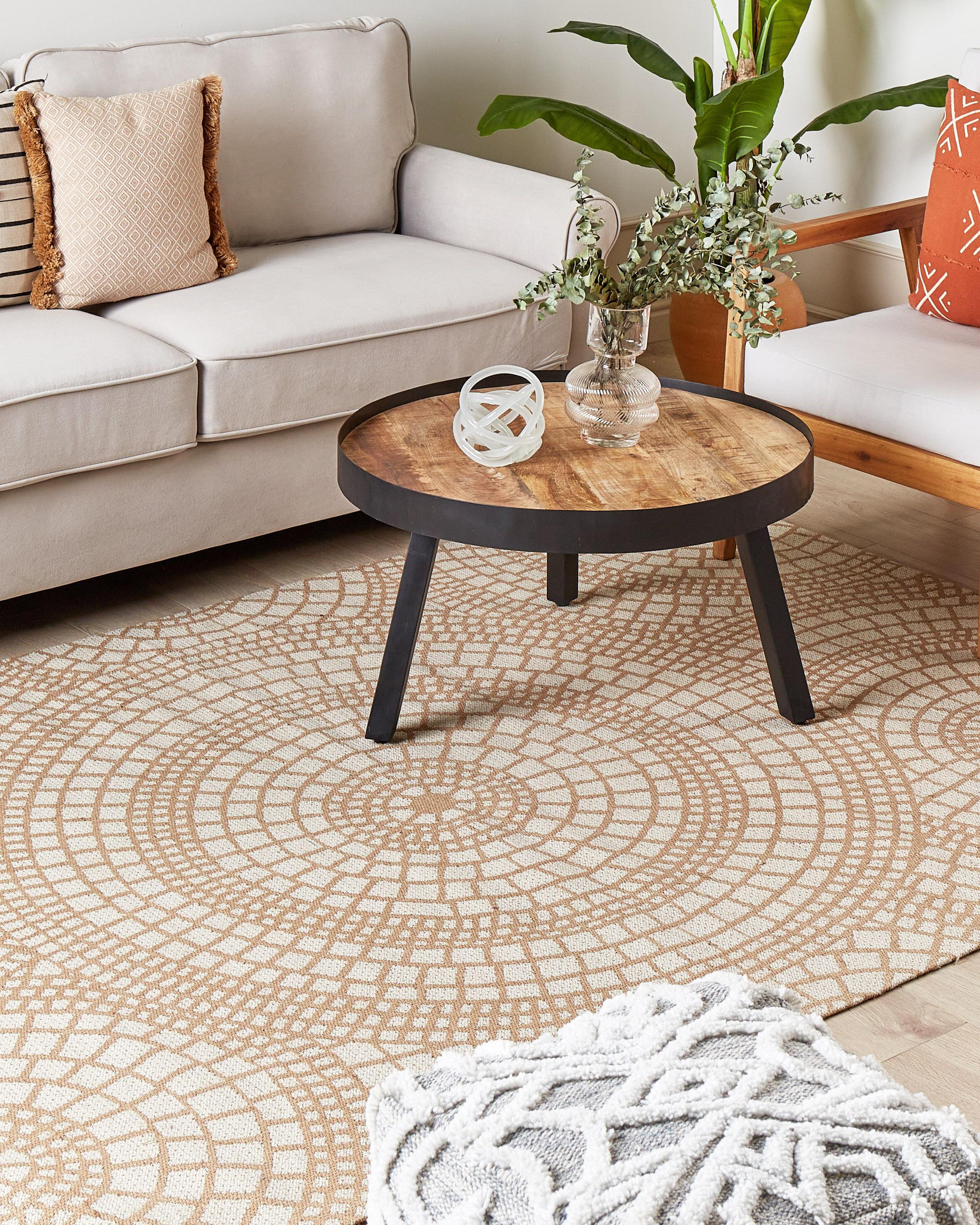 Vloerkleed ARIBA Wit Beige 160 x 230 cm Jute