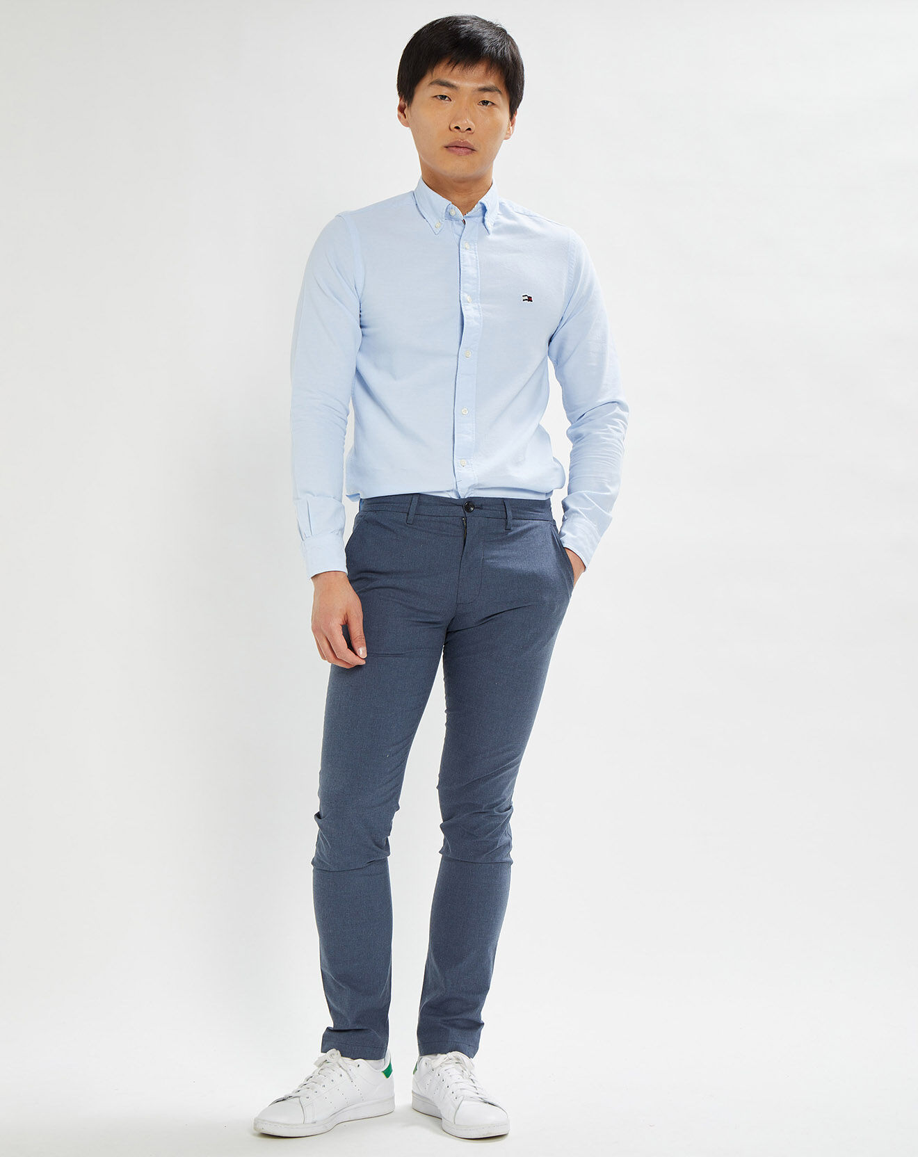 Tommy Hilfiger Chemise 100% Coton Bio slim fit classic oxford bleu ciel